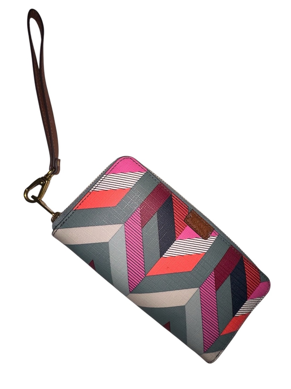 Fossil Chevron Wallet Clutch New Without Tags